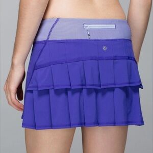 Y2K Lululemon Pace Setter Skirt 2014 Edition Bruised Berry Wht Stripe Band Sz 4